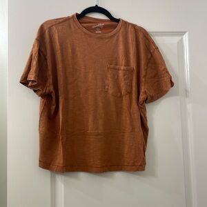 Orange tee shirt- slightly cropped